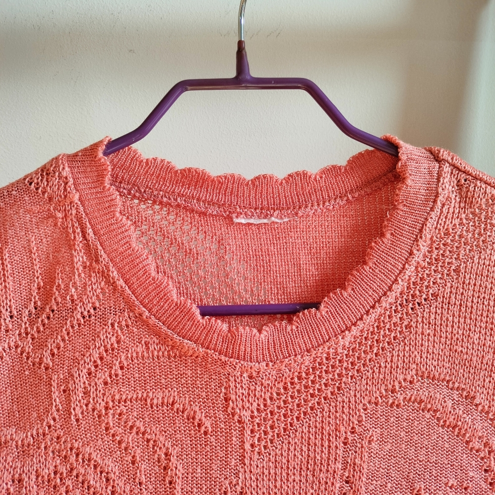 Vintage Retro Finely Knitted Short Sleeve Blouse - Picture 3 of 16